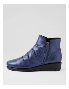 Maxie Sapphire Leather Ankle Boots