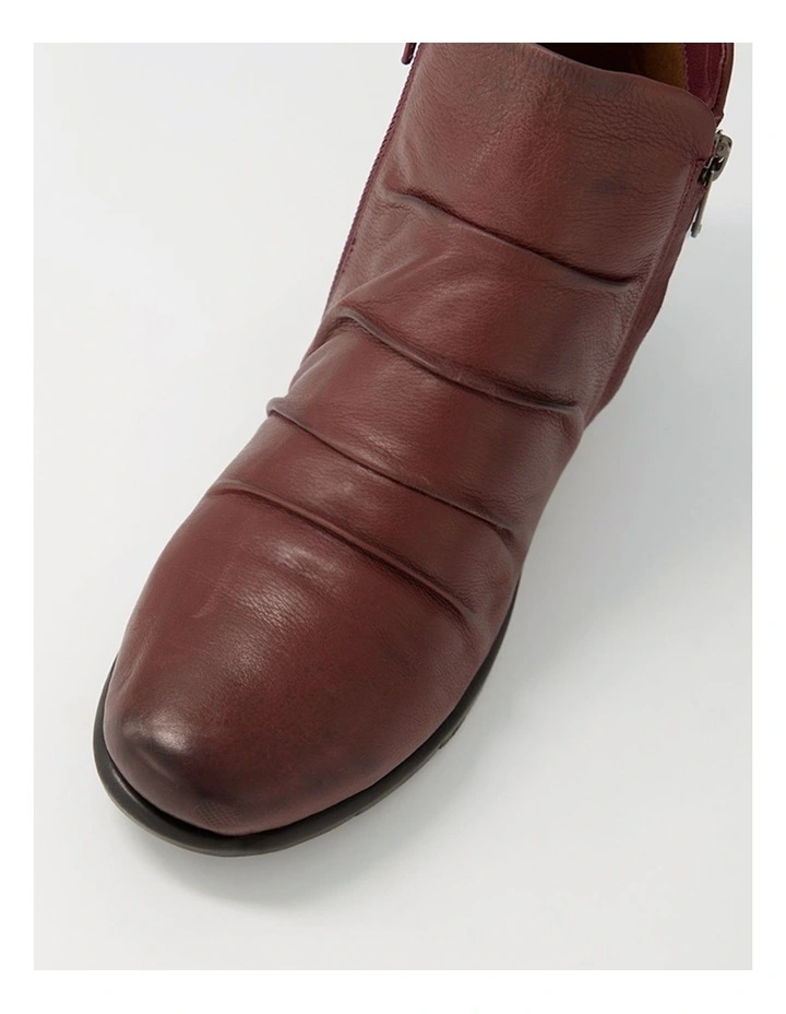 Maxie Wine Black Leather Ankle Boots image 4