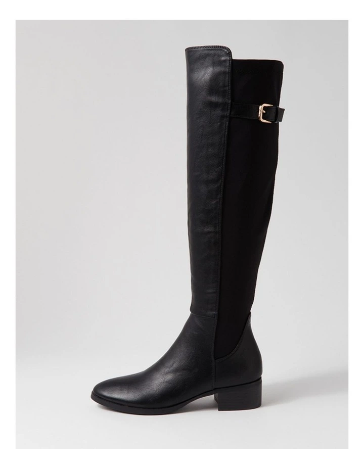 Tejai Black Stretch Knee High Boots image 1