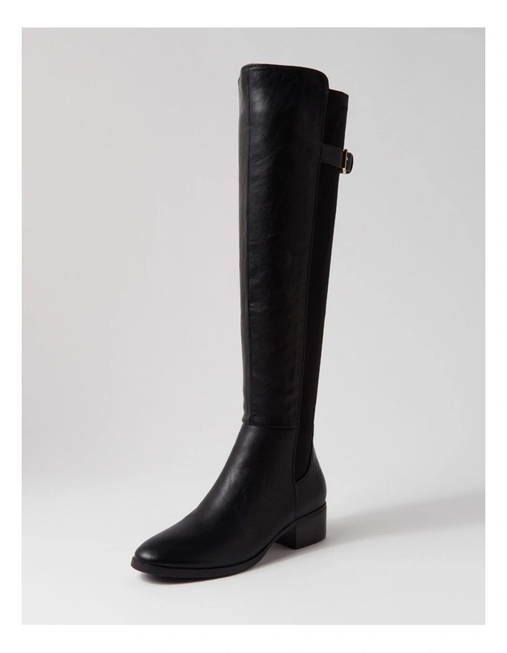 Tejai Black Stretch Knee High Boots image 2