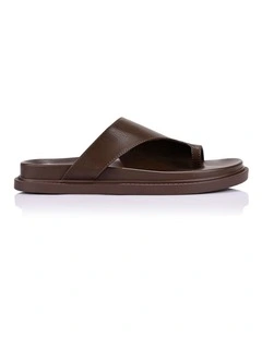 Brenda Footbed Slides - Chocolate Brown