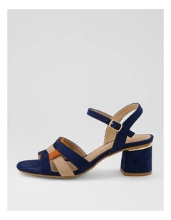 Hossie Navy Multi Microsuede Sandals