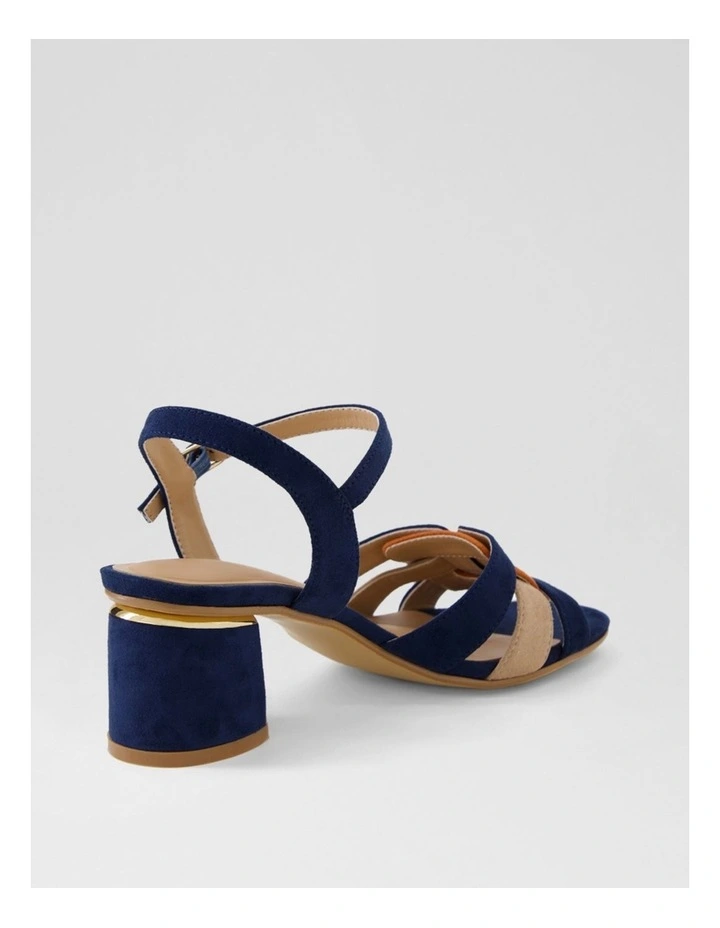 Hossie Navy Multi Microsuede Sandals image 3