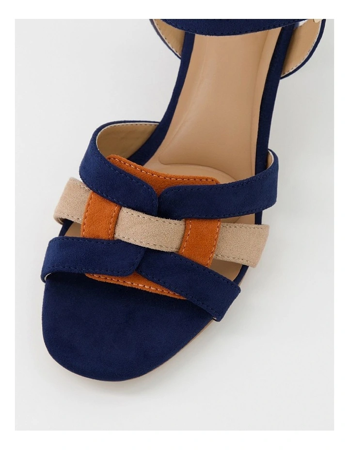 Hossie Navy Multi Microsuede Sandals image 4