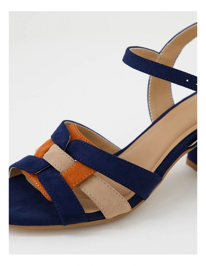 Hossie Navy Multi Microsuede Sandals image 5