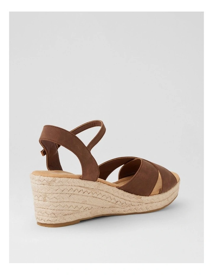 Swerko W Chocolate Nubuck Pu Platform Wedge Sandals image 3