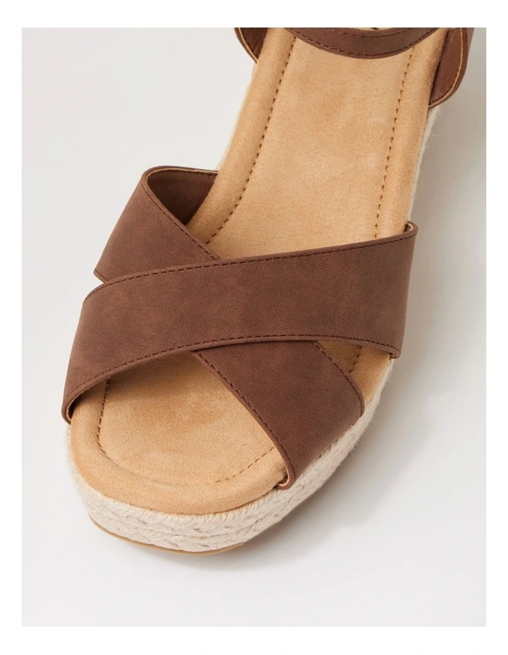 Swerko W Chocolate Nubuck Pu Platform Wedge Sandals image 4