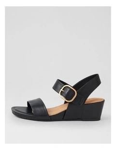 Skylier Black Leather Sandals
