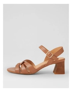 Jaydie Dark Tan Natural Veneer Leather Sandals