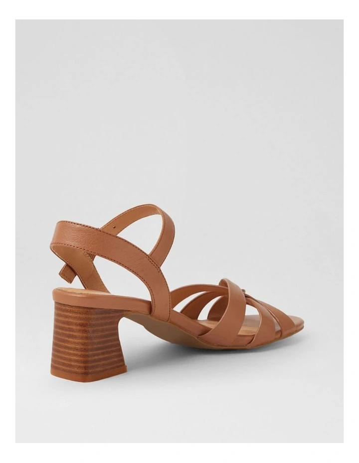 Jaydie Dark Tan Natural Veneer Leather Sandals image 3