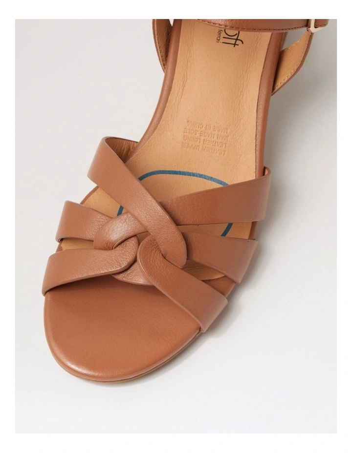 Jaydie Dark Tan Natural Veneer Leather Sandals image 4