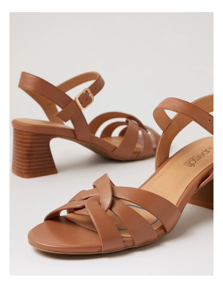 Jaydie Dark Tan Natural Veneer Leather Sandals image 5