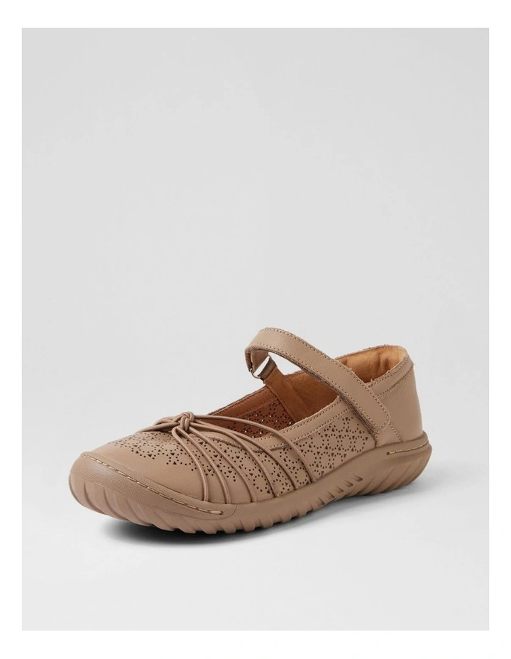 Tayie Taupe Leather Flat Shoes image 2