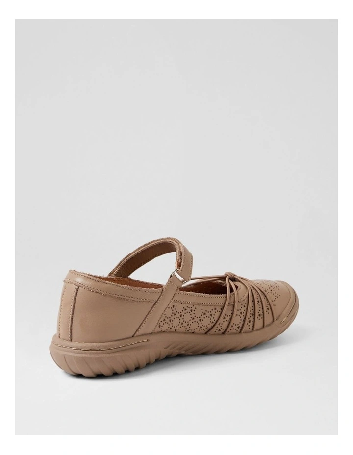 Tayie Taupe Leather Flat Shoes image 3