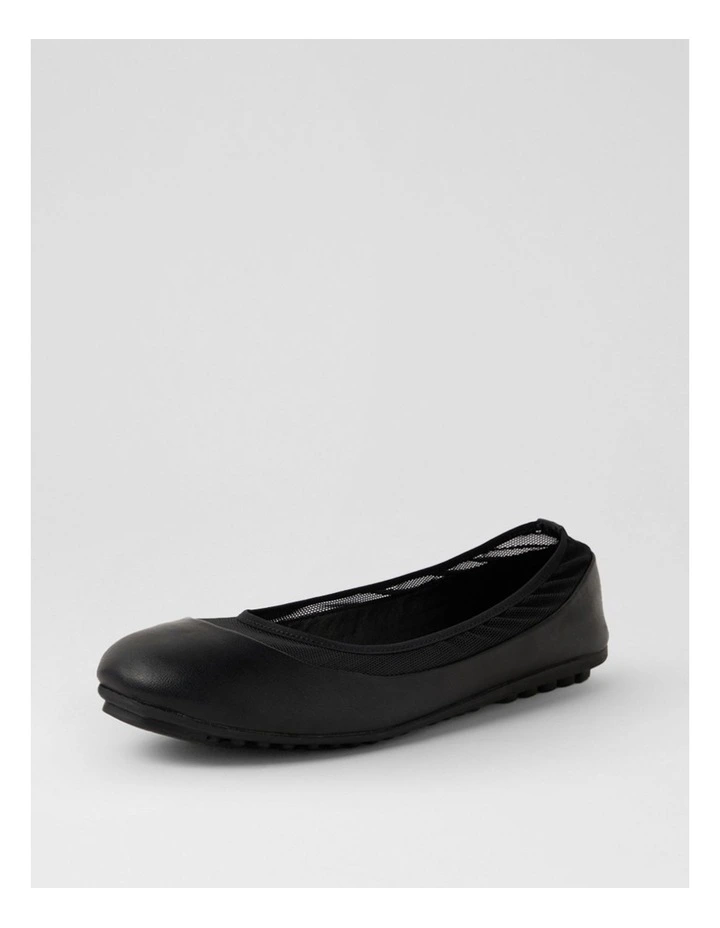 Cantin Black Mesh Flat Shoes image 2