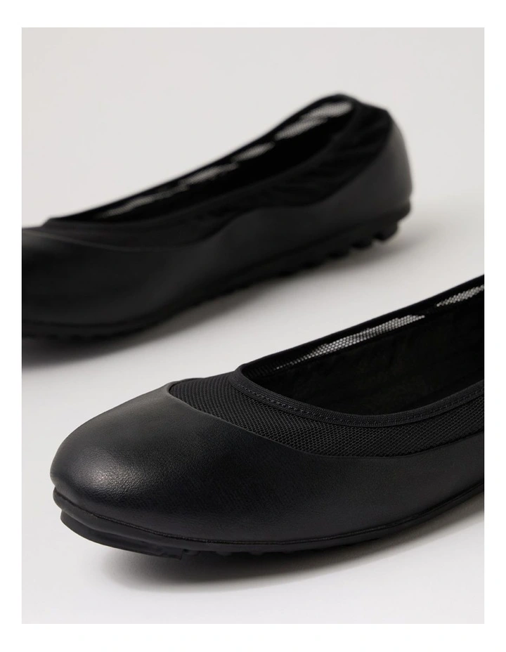 Cantin Black Mesh Flat Shoes image 5