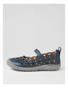 Tadaa Blue Shimmer Suede Flat Shoes