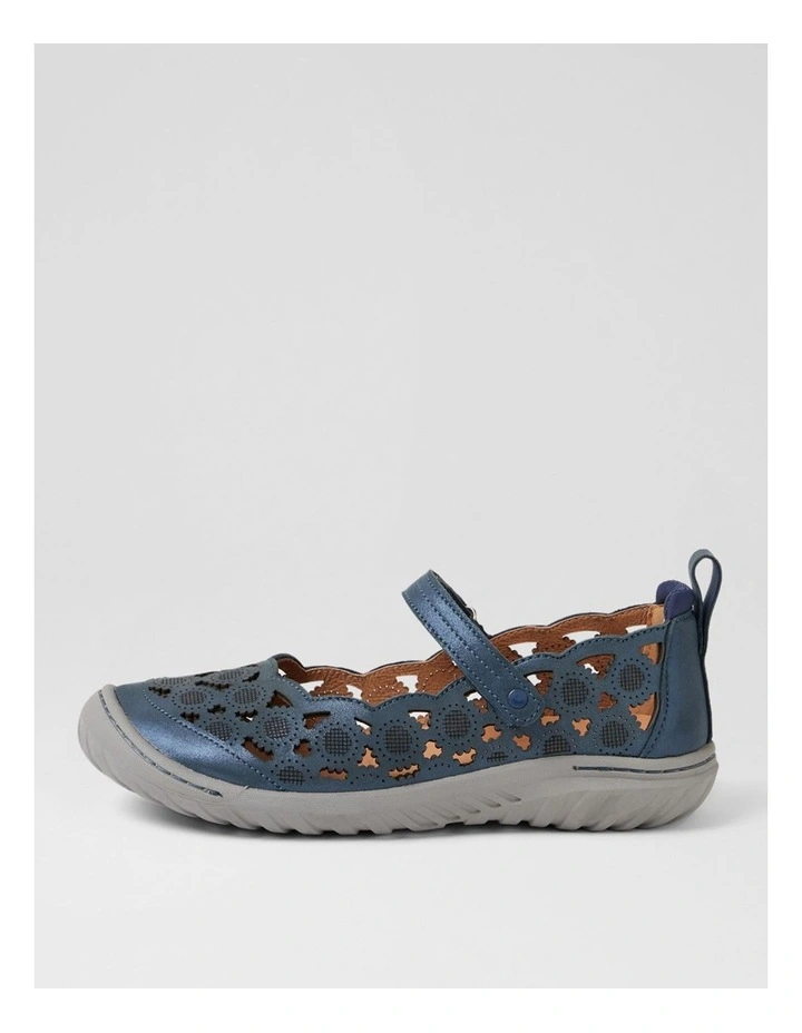 Tadaa Blue Shimmer Suede Flat Shoes image 1