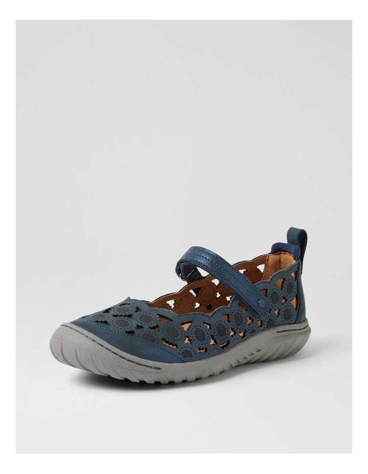 Tadaa Blue Shimmer Suede Flat Shoes image 2