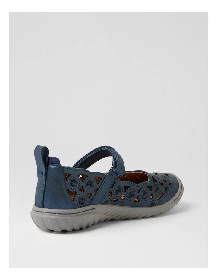 Tadaa Blue Shimmer Suede Flat Shoes image 3