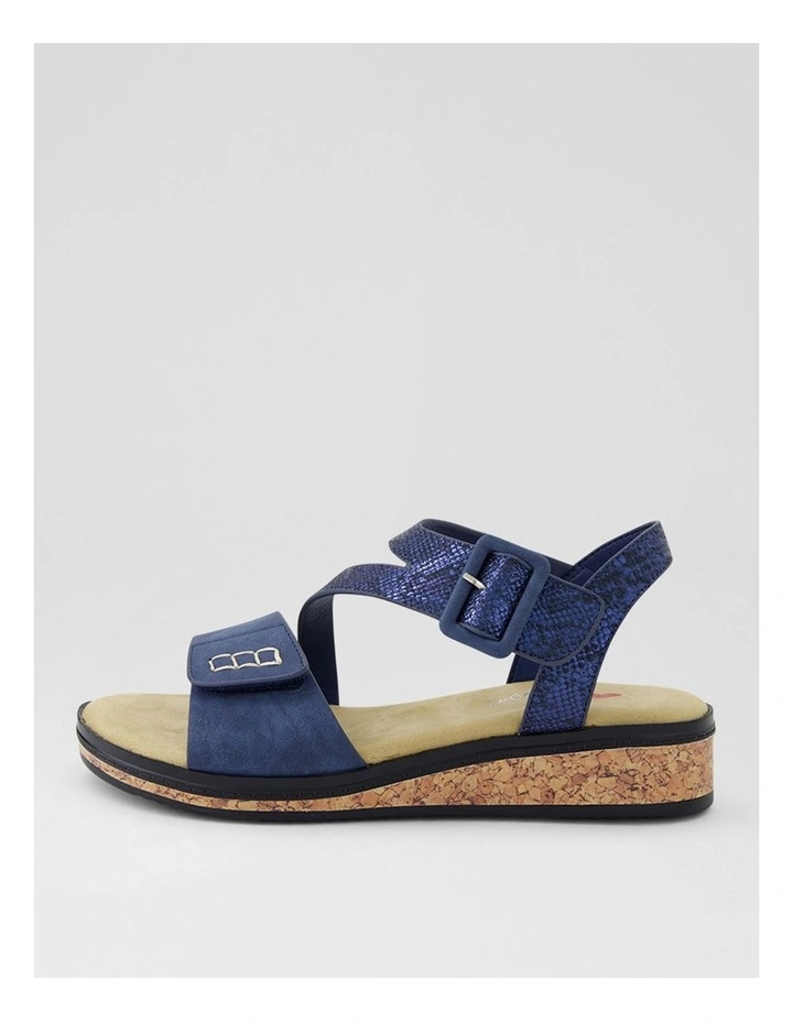 Trancine Dark Blue Snake Nubuck Pu Sandals image 1