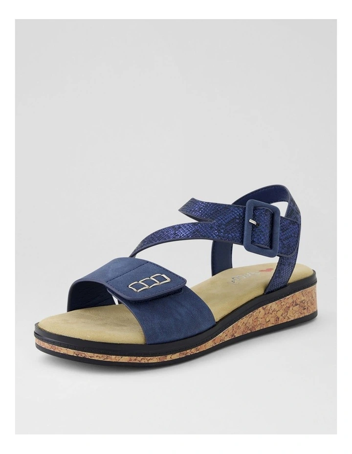 Trancine Dark Blue Snake Nubuck Pu Sandals image 2