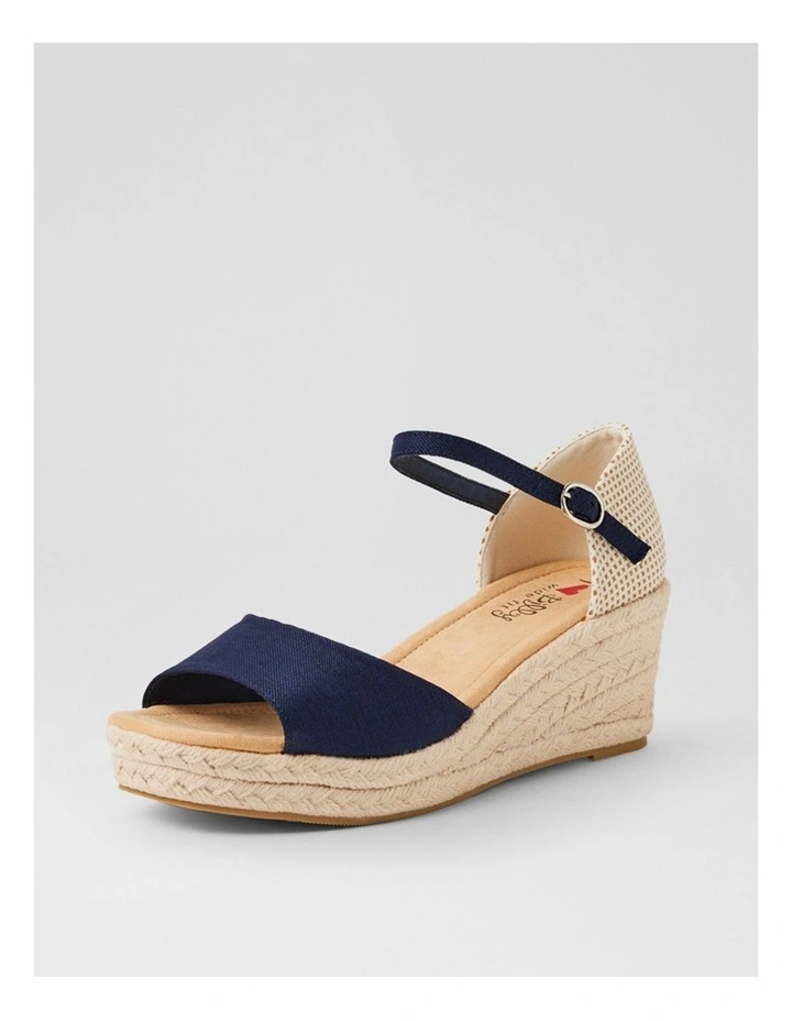 Sayeri W Navy Fabric Platform Wedge Sandals image 2