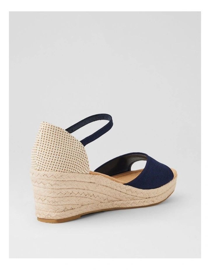 Sayeri W Navy Fabric Platform Wedge Sandals image 3