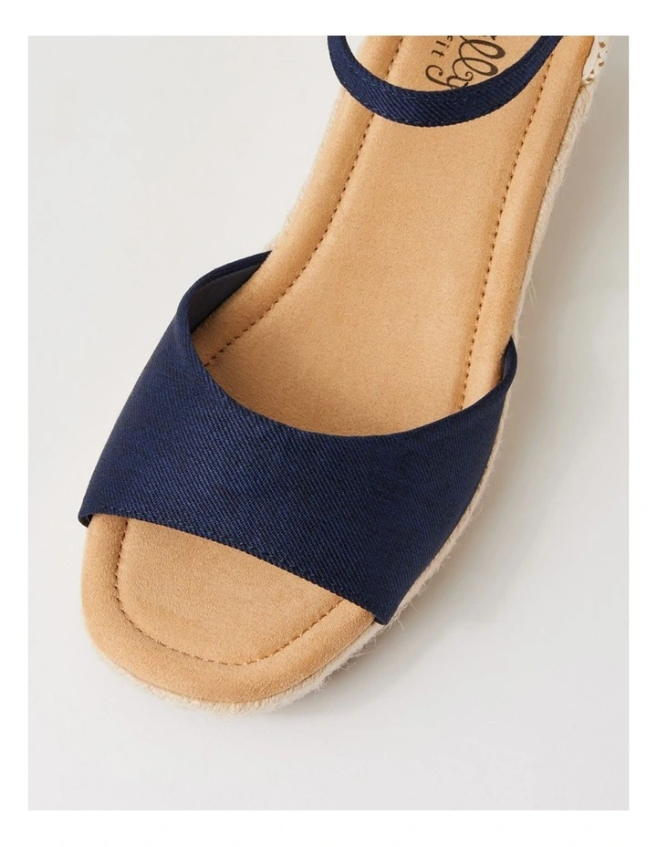 Sayeri W Navy Fabric Platform Wedge Sandals image 4