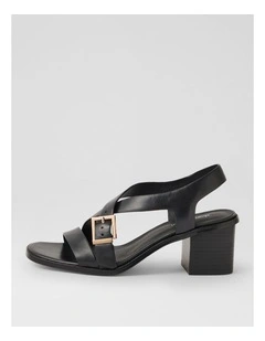 Acola Black Black Heel Leather Sandals