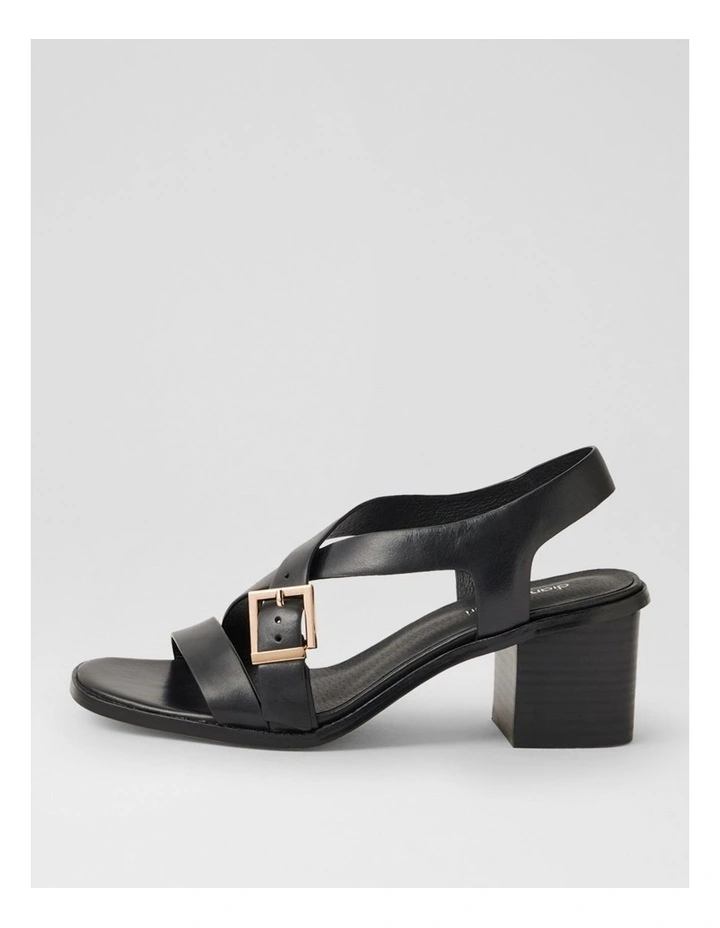 Acola Black Black Heel Leather Sandals image 1