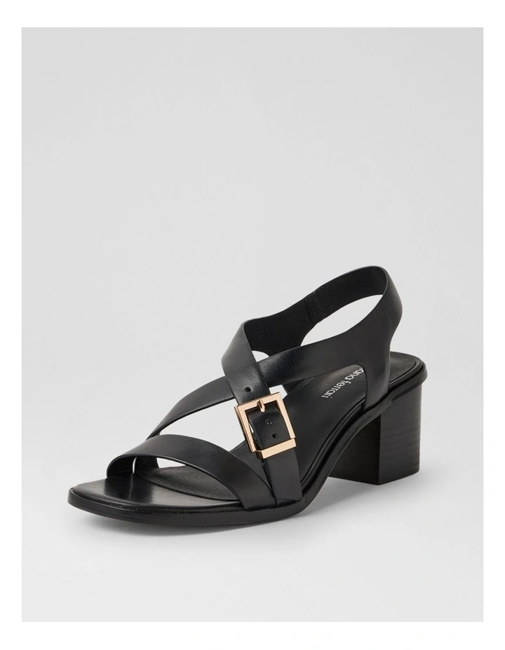 Acola Black Black Heel Leather Sandals image 2