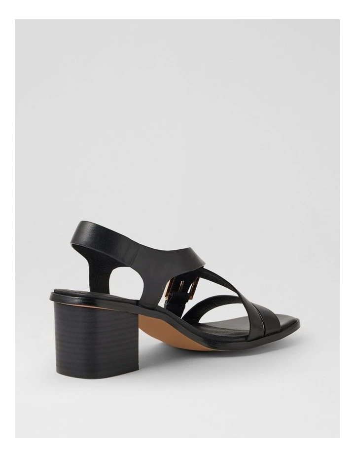 Acola Black Black Heel Leather Sandals image 3