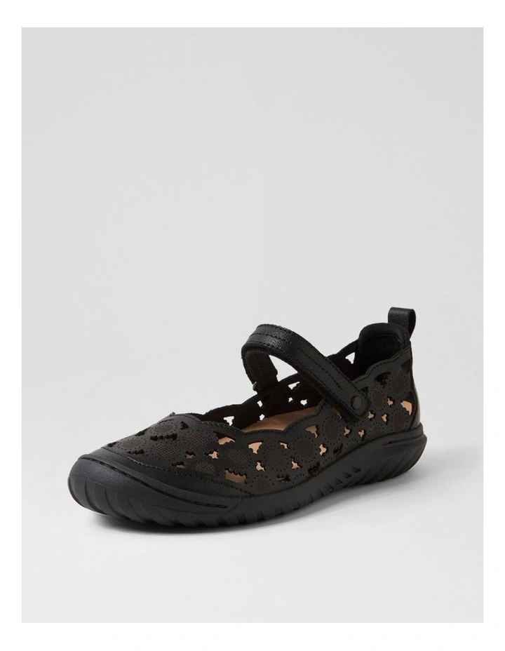 Tadaa Black Leather Flat Shoes image 2