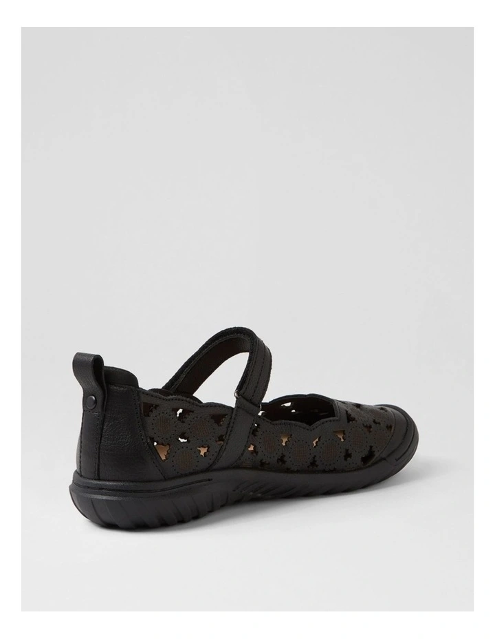 Tadaa Black Leather Flat Shoes image 3