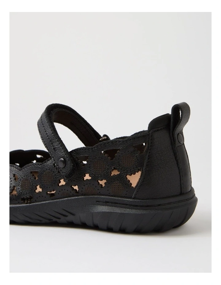 Tadaa Black Leather Flat Shoes image 5