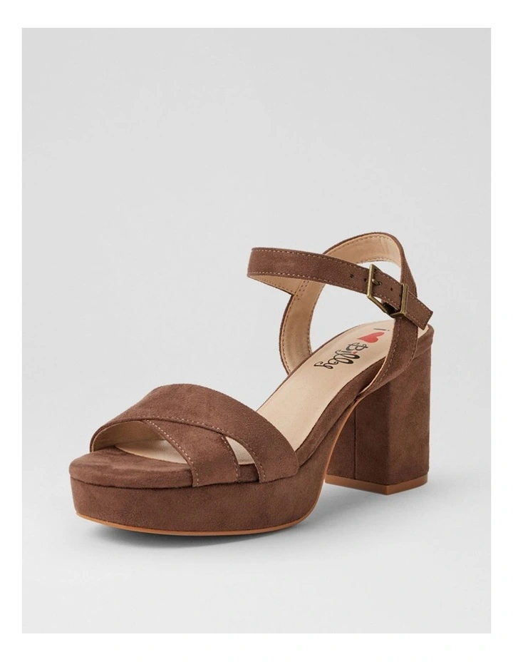 Finnisk Light Choc Microsuede Platform Sandals image 2