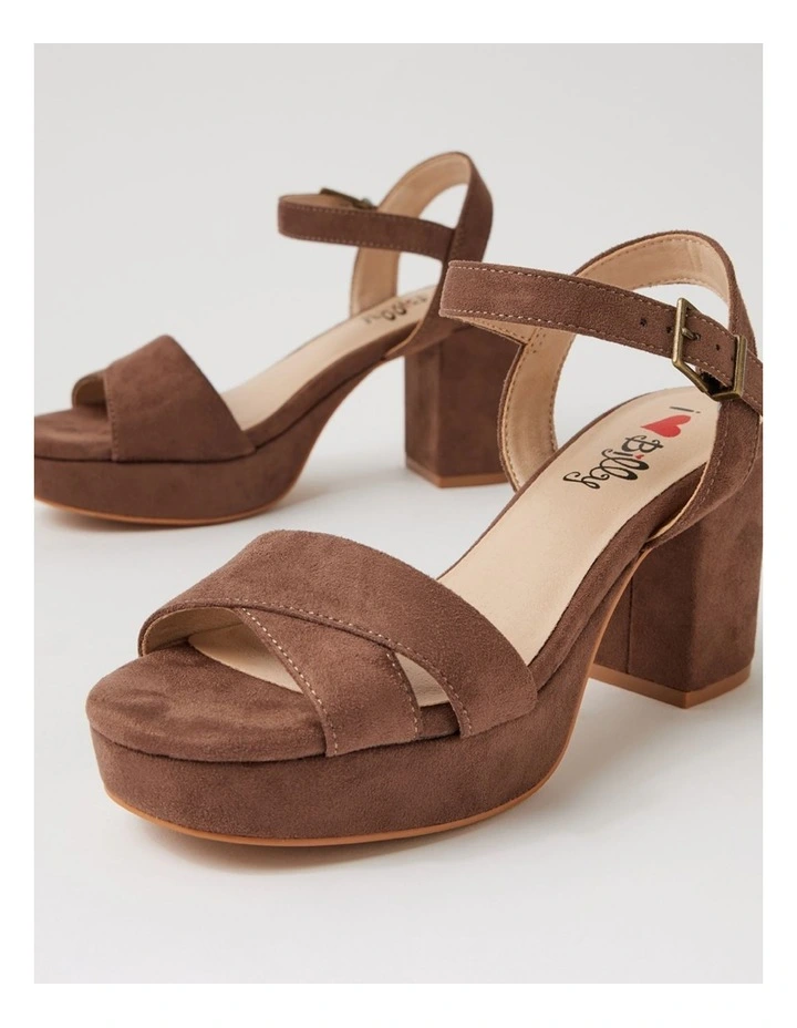 Finnisk Light Choc Microsuede Platform Sandals image 5