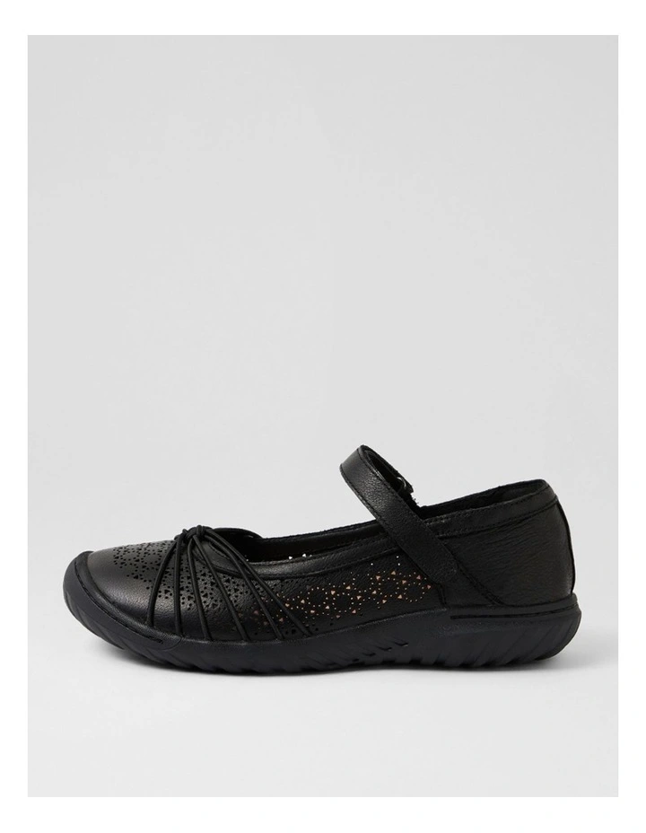Tayie Black Leather Flat Shoes image 1