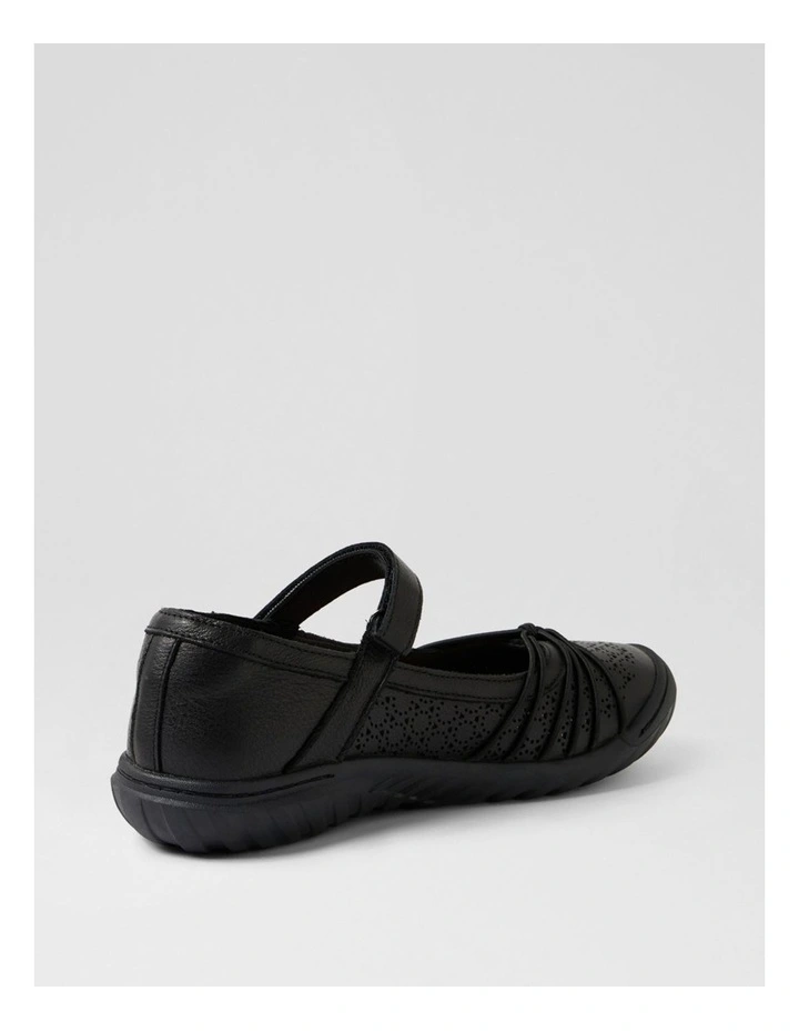 Tayie Black Leather Flat Shoes image 3