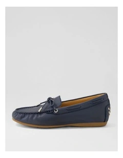 Eliney Navy Leather Loafers