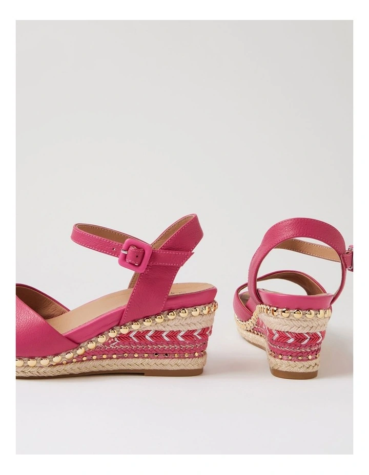 Cousin Fuchsia Jewelled Rope Leather Sandals image 5