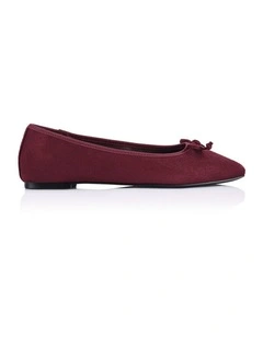 Eugenie Ballet Flats - Berry Red Micro