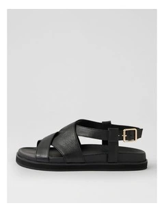 Vebbie Black Leather Sandals