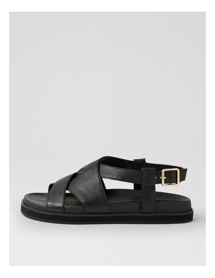 Vebbie Black Leather Sandals image 1