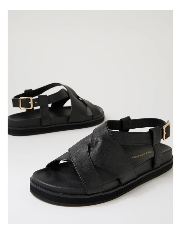 Vebbie Black Leather Sandals image 5