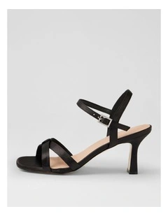 Triste Black Satin Sandals
