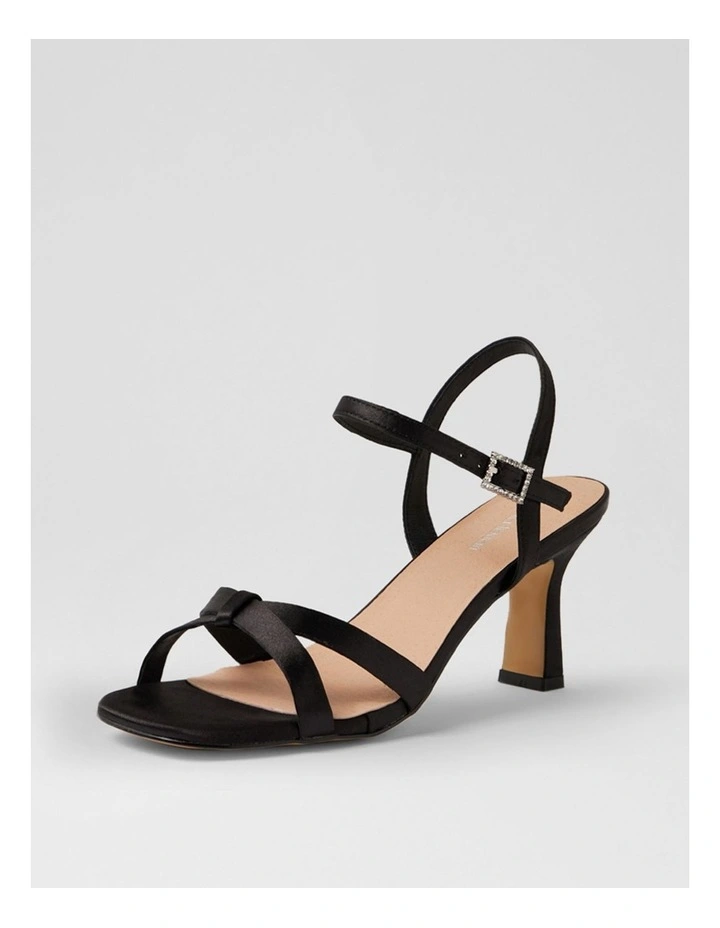 Triste Black Satin Sandals image 2