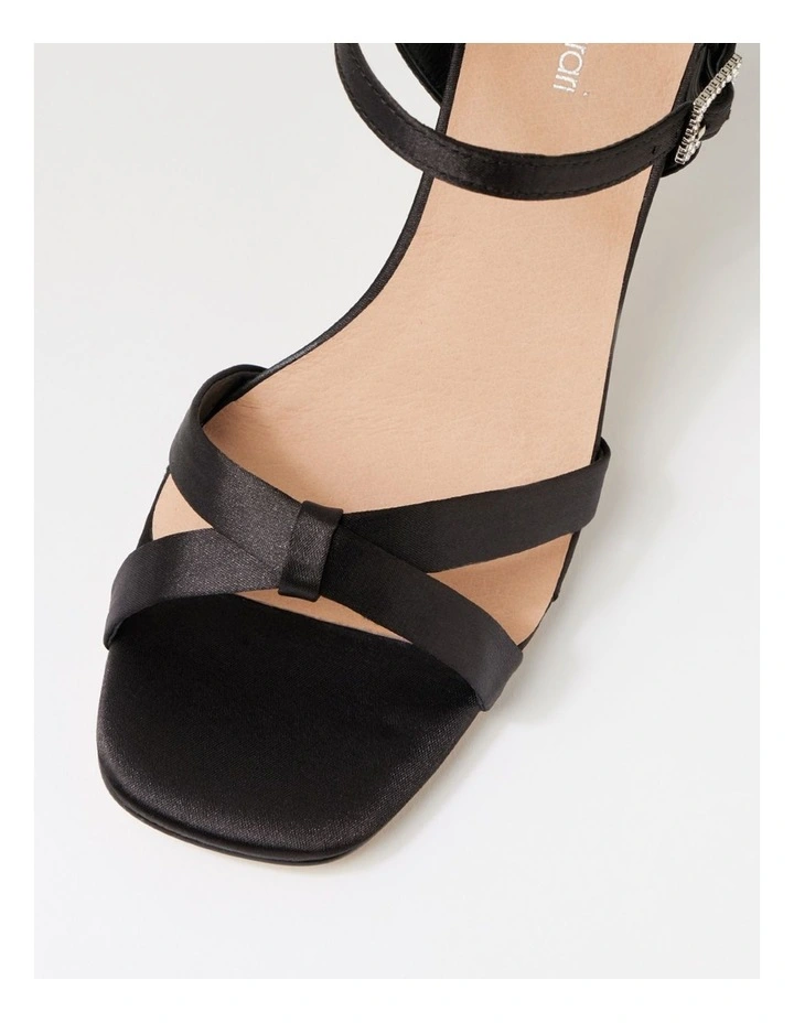 Triste Black Satin Sandals image 4