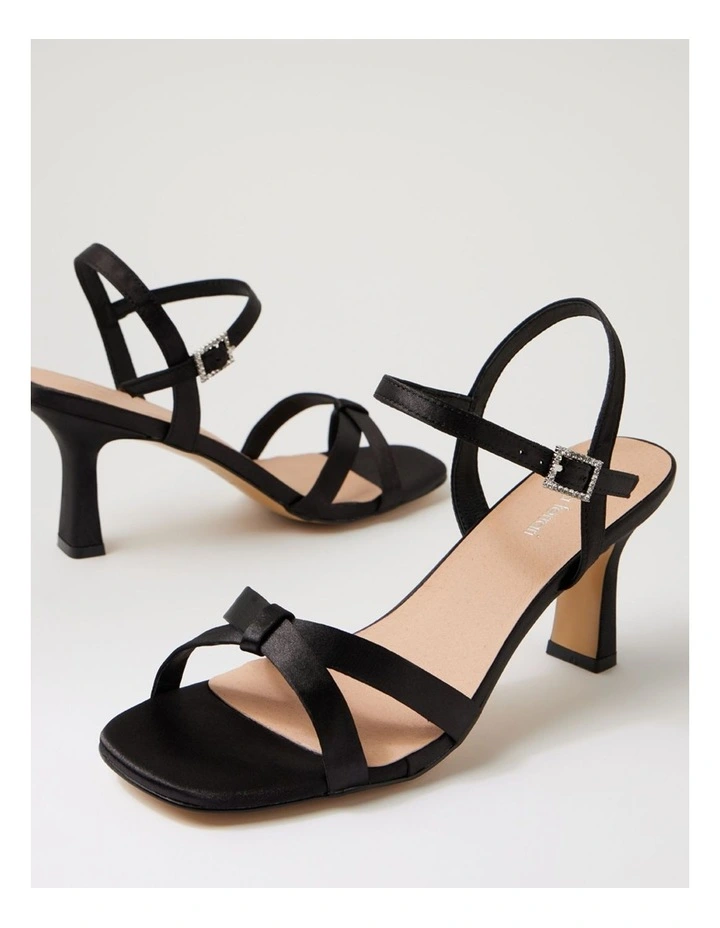 Triste Black Satin Sandals image 5